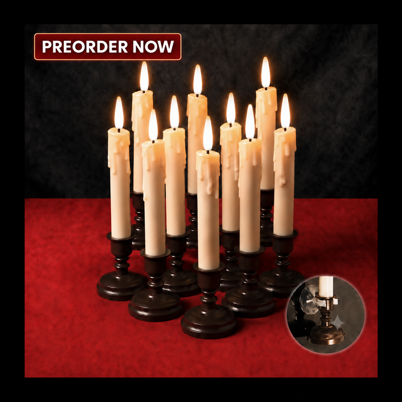 (Preorder for October delivery) Set of 10 Flameless Ivory LED Window Candles with Heavy Drip Texture